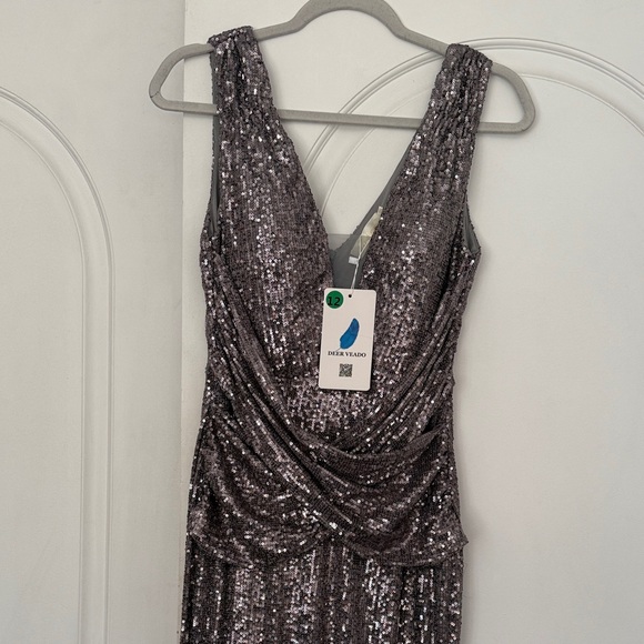 Silver Sequin Gown - Picture 2 of 3